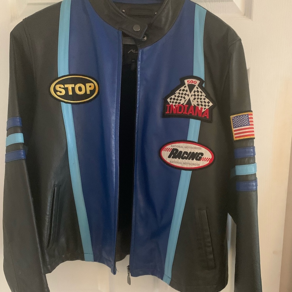 Leather race car jacket
